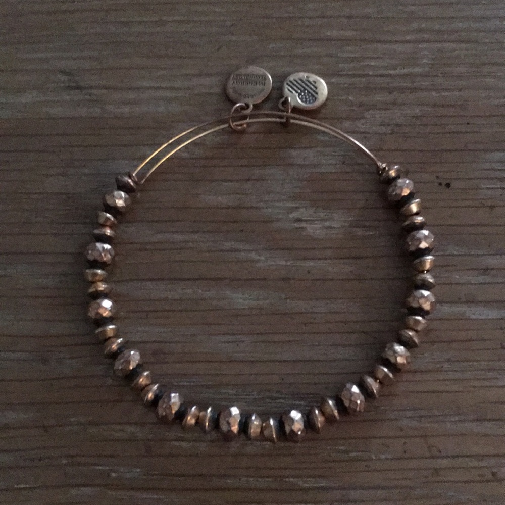 Alex and Ani beaded bangle in gold